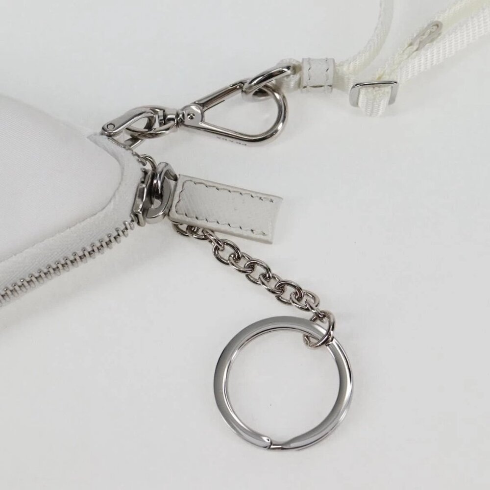 PRADA Shoulder Bag Nylon White Silver Auth 127895V - Picture 8 of 15